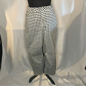Women's Baccini checker black & white 4 pocket 65% cotton  jeans fringe hem